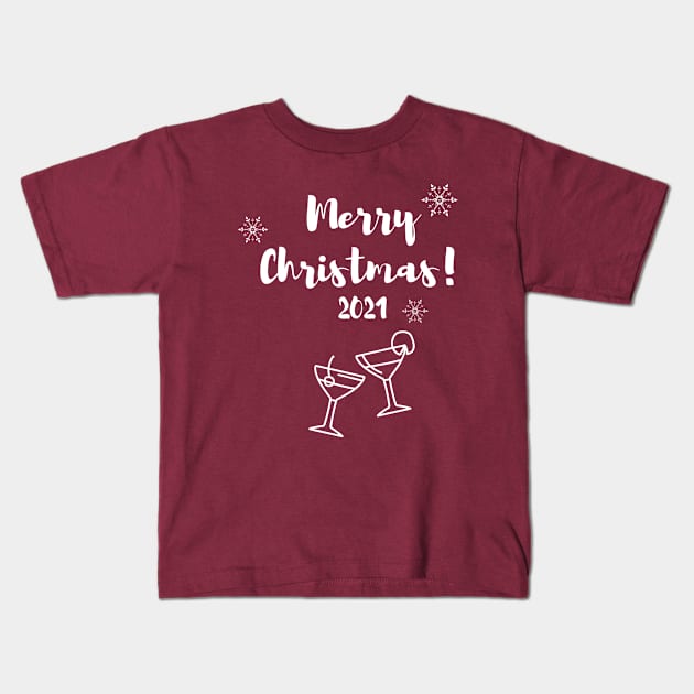Merry Christmas 2021 Kids T-Shirt by Cuboxx